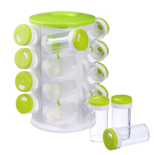 360° Roterande Kryddställ – 16 Burkar för Elegant Kök!