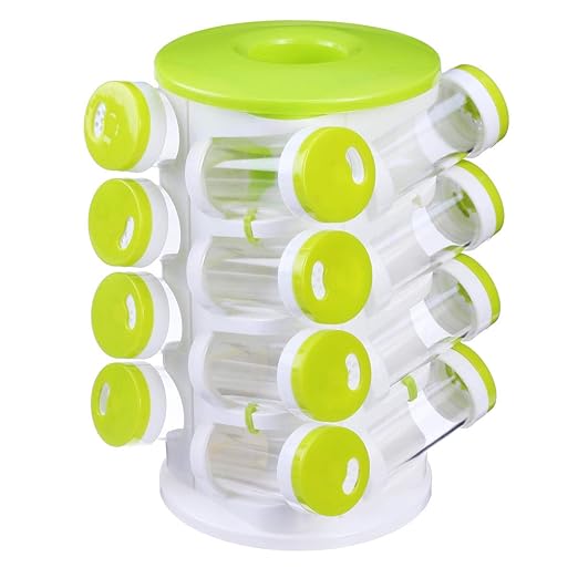 360° Roterande Kryddställ – 16 Burkar för Elegant Kök!