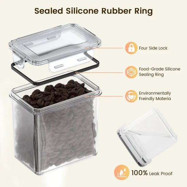 14-pack Mat Förvaring - Lufttäta Burkar med Lock - Kit Transparent