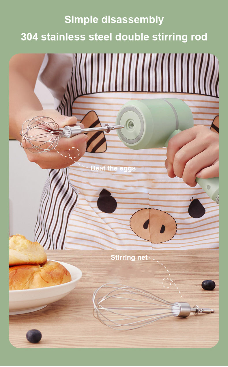 Uppladdningsbar 3-växlad Handmixer – Portabel Kraft för Alla Dina Bakbehov!