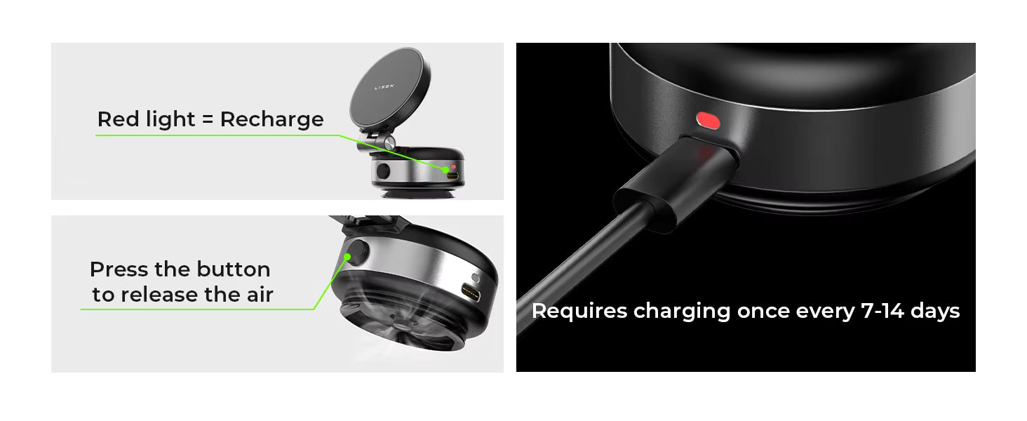 LISEN Elektrisk Vakuum Sugkopps Magnetisk Mobilhållare