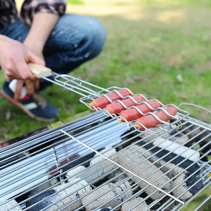 Grillkorvställ med Trähandtag
