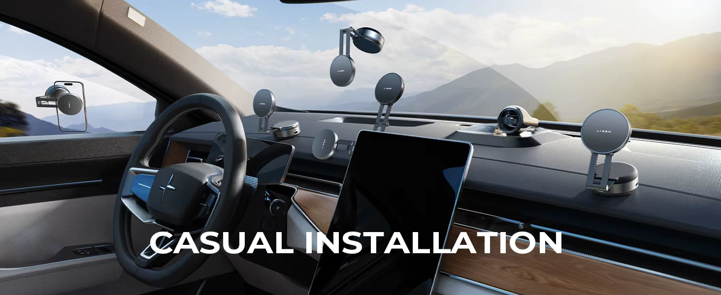 LISEN Elektrisk Vakuum Sugkopps Magnetisk Mobilhållare