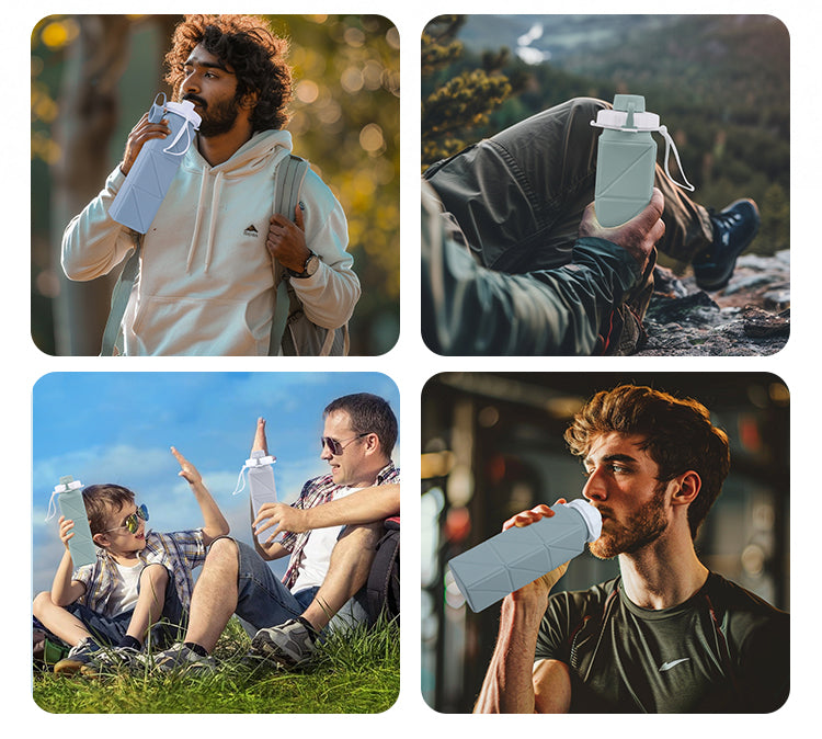 Hopfällbar Vattenflaska i Silikon – 620 ml