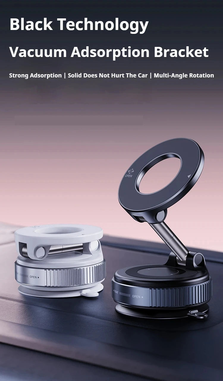 MagGrip 360° – Magnetisk Mobilhållare för Bil med Sugkopp och Fällbar Design